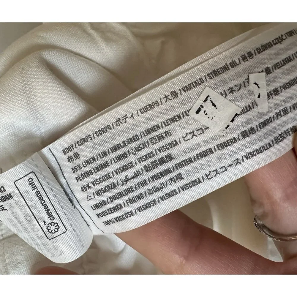 Abercrombie Fitch Women’s Tailored Linen-Blend Wide Leg Pants White 12 L 31x28 - Picture 5 of 9